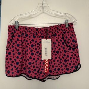 Fiorucci Pink and Black Leopard Print Shorts